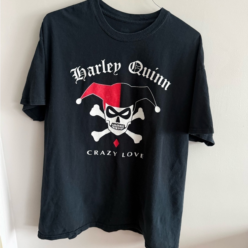 Harley Quinn Crazy Love Graphic Tee XL DC Comics Batman Black Shirt